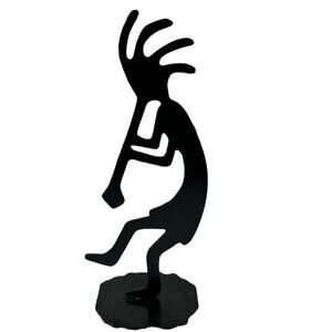 Handcrafted R.J. Albuquerque NM Kokopelli Flute Player Metal Sculpture 16.5"